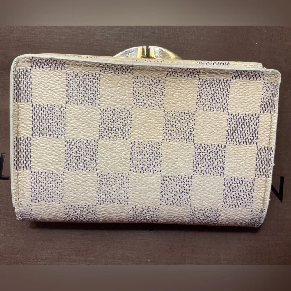 Louis Vuitton Damier Azur Canvas Port Feuille Vienoise French Purse Wallet